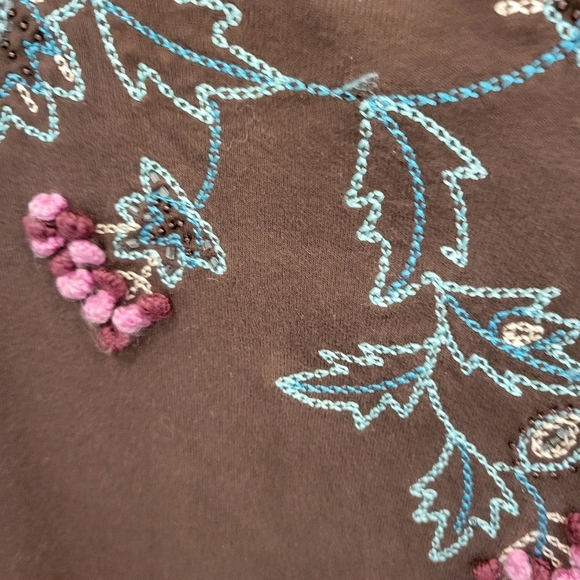 Style & Co 100% Cotton Knit Top Raised Embroidery Med - Picture 4 of 8